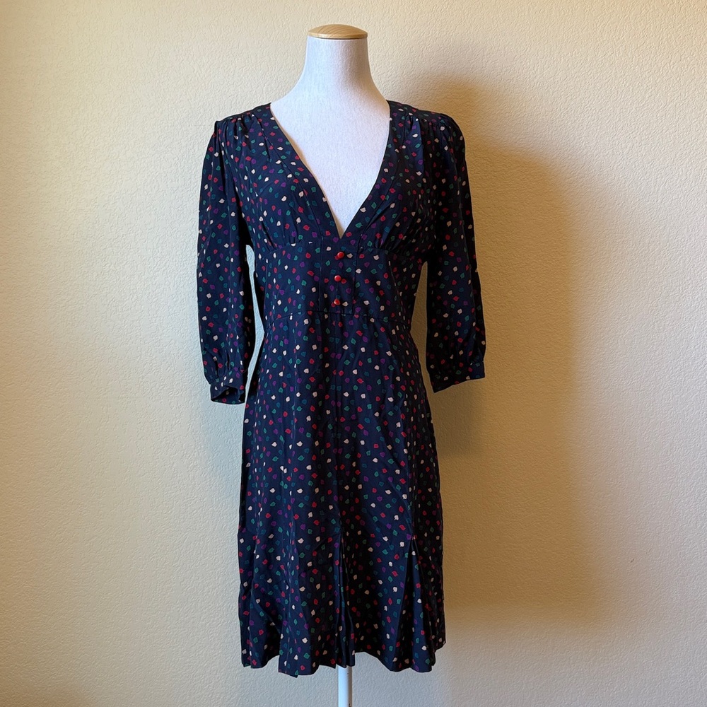 Marc‎ By Marc Jacobs Multicolor Leaf Print 100% Silk Dress